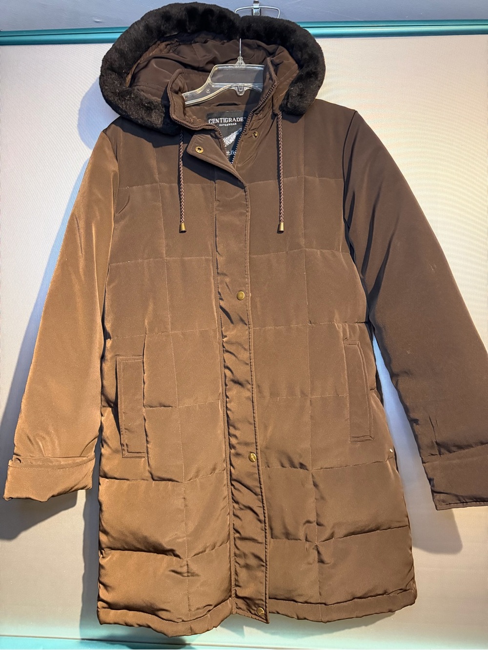 Centigrade Women's Feather And Down Quilted Coat Size Medium Brown